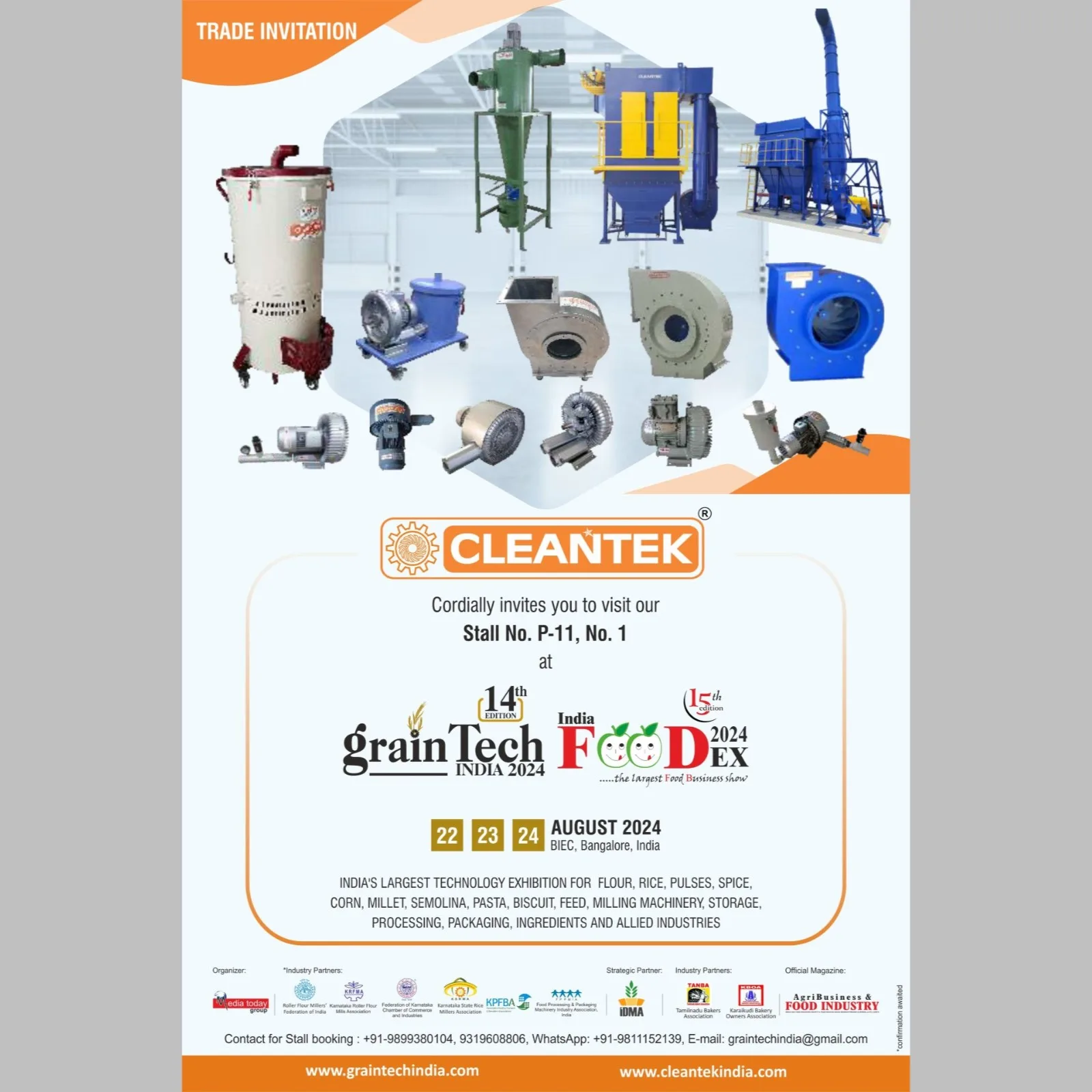 Join Cleantek at Graintech 2024: Experience Cutting-Edge Industrial Solutions in Bangalore